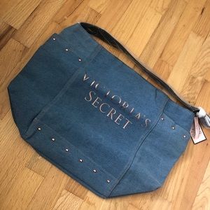 NWT Victoria’s Secret denim tote bag